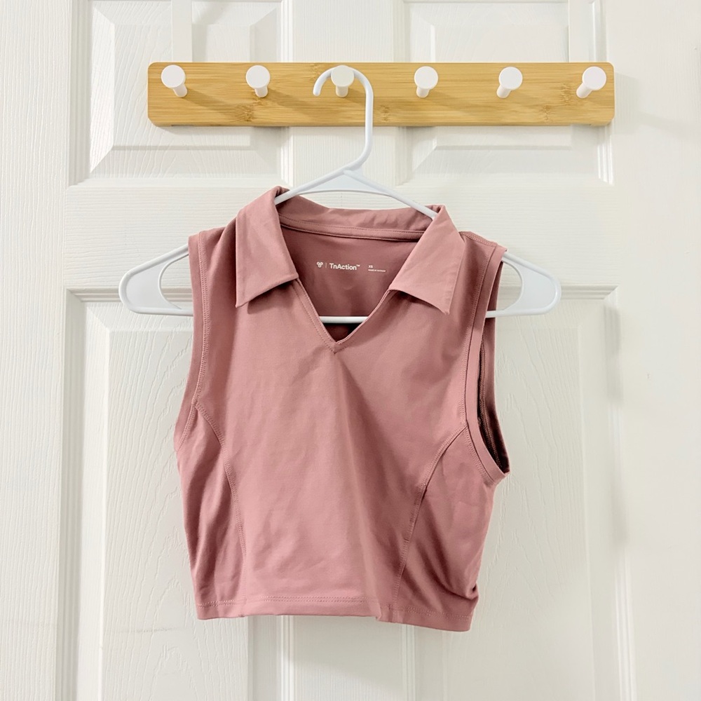 Aritzia Mauve Pink Collared Tank Top